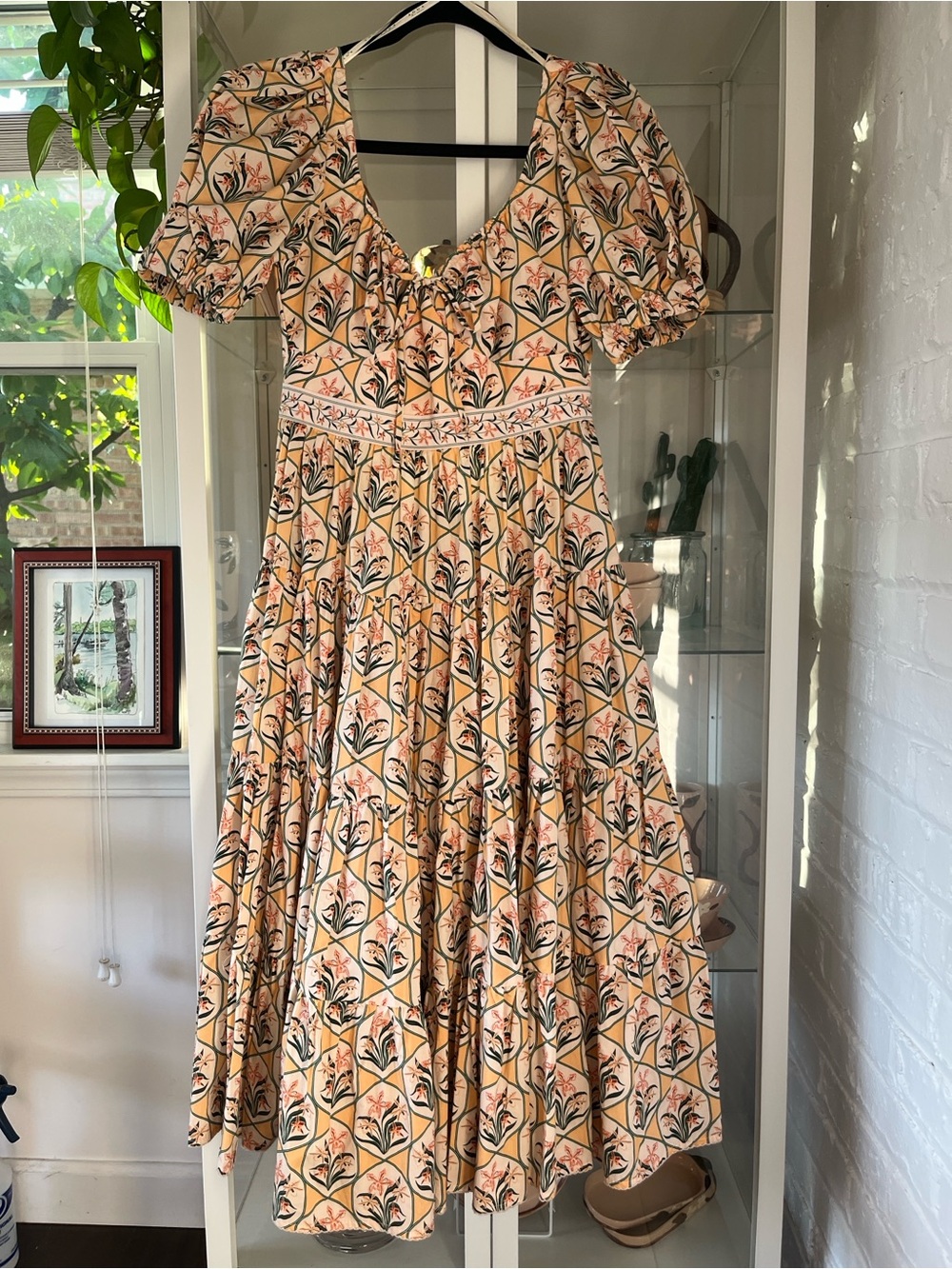Agua by Agua Bendita NWT Palmera Puff Sleeve Midi Dress S